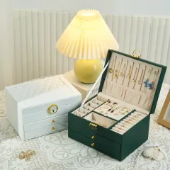 Luxury Large Wedding Valentine s Gift PU Leather Velvet Jewelry Drawer Box Organizing Jewelry Boxes - Shantou Kaicheng Craft Co., Ltd.