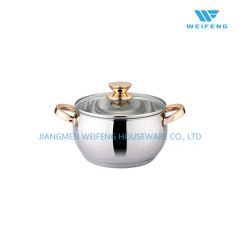 Apple Shape Ss Cookware Set with Golden Plated Handle, Kitchen Ware - Image 2