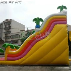 Playground Palm Tree Yellow Inflatable Bouncy Castles Slide for Outdoor - Image 2
