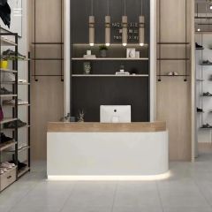 Custom Modern Commercial Barber Shop Front Reception Desk High-End Salon Desk - Image 3