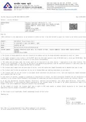 BIS certification certificate from Shenzhen Lightingart LED Display Co., Ltd.