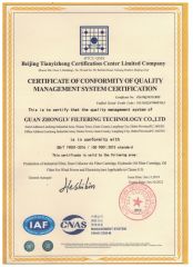 ISO9001:2015 CERTIFICATE certificate from Zhonglv Filtration Techonology (Langfang) Co., Ltd.