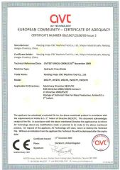 CE certification----press brake certificate of Nanjing Jinqiu CNC Machine Tool Co., Ltd. – certificate photo, supplier certificates section