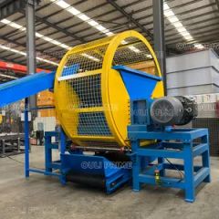 Rubber Tyre Recycling Plant / Tire Shredder Machine Size 20cbm Voltage 380V Motor 22kw*2 Weight 4500kg Trademark OULI VFD Custom-Made - Image 2