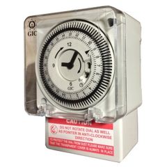 GIC Analog Timers Weight (g) 165 Power (W) Max 2VA Display Type Analog Voltage (V) 240V AC Switching Capacity High Output Relay O/P - 1 - Image 1