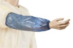 Disposable PE Sleeve Covers blue Color Waterproof Arm Covers Age Adult Folded Folded Model NO. F504 HS Code 3926209000 Style Elastic - Image 3