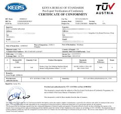 PVoC certificate from Henan Yuancui Machinery Equipment Co., Ltd.