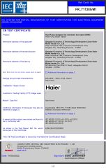CB certificate from Qingdao Haier New Energy Appliance Co., Ltd.