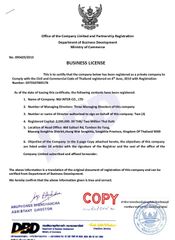 Business License  certificate from nsj inter co.,ltd