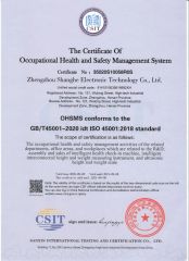 ISO 45001 certificate from Zhengzhou Shanghe Electronic Technology Co., Ltd.