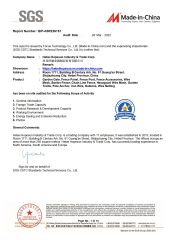 SGS certificate from Hebei Hopesun Industry & Trade Corp.