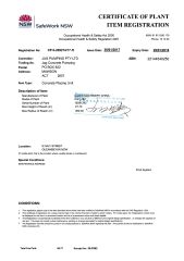 SAFEWORK for TOWER CONCRETE PLACING BOOM certificate from Qingdao Saintyol Dawin Machinery Co., Ltd.
