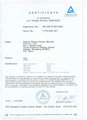 CW61140D CW62140D CW61160D CW62160D CE CERTIFICATE-LOW VILTAGE DIRECTIVE certificate from DEZHOU PRECION MACHINE TOOL CO., LTD.