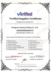 Certificates certificate of Dongguan Jiatong Garment Co., Ltd. – certificate photo, supplier certificates section