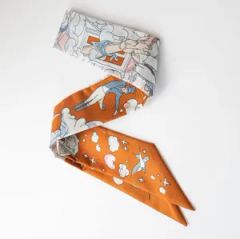 Silk Twill Skinny Silk Twilly Scarf - Image 1