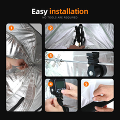 Portable 80cm Octagon Softbox Kit with 190cm Light Stand & Hot Shoe Holder - Image 2