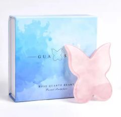 Beauty Butterfly Shape Rose Quartz Face Gua Sha Stone MOQ 50PCS Power Manual Origin China Color Thin Pink Model NO. - Qinghe Chunol Medical Device Co., Ltd.