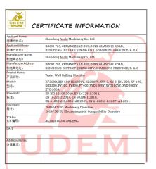 CE certificate from Shandong Auchi Machinery Co., Ltd.