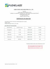 COA certificate from Hebei Fuzhe Laize Industrial Co., Ltd