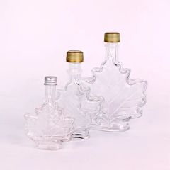 Empty 50ml 100ml 250ml Maple Leaf Shape Glass Syrup Bottles - Image 2
