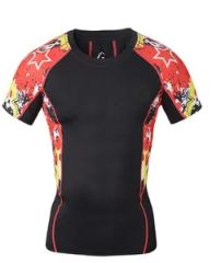 Custom Sublimation Designs Rash Guard Polyester Short Sleeve Compression Shirt - Image 5