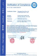 CE certificate for rough terrain forklift certificate from Shanghai Rum Lift Co., Ltd.