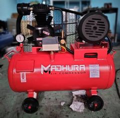Tank Air Compressors Colour Red Brand Madhura Motor Power 5 HP Usage Industrial Type Air Compressor Air Tank Capacity 250 - Image 2
