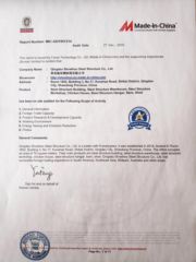 Suppier Certification certificate from Qingdao Showhoo Steel Structure Co., Ltd.