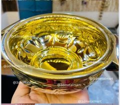 Round Polished Brass Urli Shape round Design round Color GOLDEN Capacity 700ml Finish Polished Brand 3dmetalmart Material Brass, - Image 9