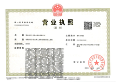 Business License certificate from Meicun Farm