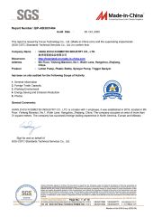 SGS Certificate certificate of HANG ZHOU KOSMETEK INDUSTRY CO., LTD. – certificate photo, supplier certificates section