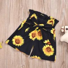 Toddler Baby Girls Top Romper Jumpsuit Sunflower Shorts with Bowknot Esg11824 - Image 6