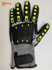 Impact Cut Resistant TPR Work Gloves Origin China Length Medium Size Customized Model NO. HY009 Color Customized Specification - Image 1