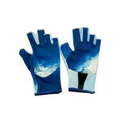 Summer UV Protection Fingerless Fishing Gloves Size XL Color Blue Style Plain Trademark NO Length Medium Price Reasonable - Image 5