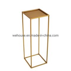 Display Rack Tall Indoor Outdoor Gold Metal Vases Stand Plant Stand - Image 2