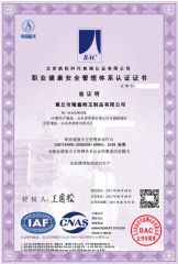 ISO 45001 certificate from Zhangqiu City Longxin Corundum Products Co., Ltd.