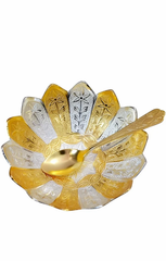 4 Inch Brass Kamal Bowl, For Gifting Purpose Shape Lotus Colour Golden Material Brass With Spoon Yes Size/Diameter 4 - Image 3