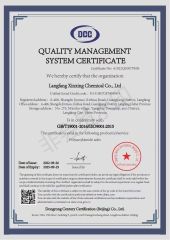 ISO9001 certificate from Langfang Xinxing Chemical Co., Ltd.