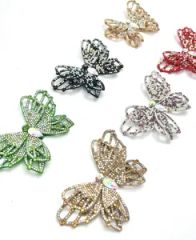 Customizable Multi-Color Rhinestone Butterfly Shoe Accessories Sparkling Footwear Decoration - Image 1