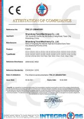 CE certificate certificate from Shandong Tavol Group Co., Ltd