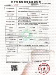 License Photo certificate from Guangzhou Elegant Apparel Warehouse Co., Ltd