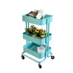 Multifunction Steel Trolley Cart Mobile Storage Service Cart Three Floor Kitchen Trolley Home Storage Cart - Image 6