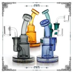 Phoenix Height 5.4 Inches Insert Perc with 14.4 Quartz Banger in 4mm Factory 2023 New Design Wholesale Glass Oil Rig - HF GLASS PRODUCTS CO., LIMITED