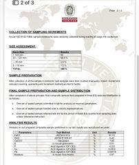 CaF2 (Fluorspar) certificate from Tanoli Enterprises