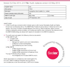 SEDEX AUDIT#S000000084154 by Intertek certificate from Guangzhou Zexin Leather Co., Ltd.