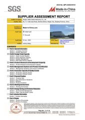 SUPPLIER ASSESSMENT REPORT certificate from Ningbo Haida Plastic Machinery Co., Ltd.