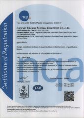ISO13485 certificate from Guangzhou Binjiang Medical Equipment Co., Ltd