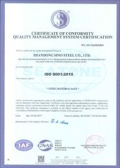 CERTIFICATE OF CONFORMITY QUALITY MANAGEMENT SYSTEM CERTIFICATION certificate from Shandong Sino New Material Co., Ltd.