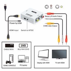 Mini HDMI To AV Converter Output Port Hdmi Power Supply Usb 5v Output Refresh Rate 60hz Device Size 61 X 55 X 20mm Hdcp Compatibility - Image 3