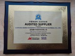 SGS certificate certificate from LUOYANG MOPEI TUNGSTEN & MOLYBDENUM MATERIAL CO., LTD.